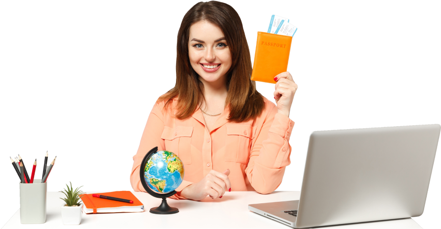 Gobblex candidate holding passport and travel documents, ready to relocate abroad